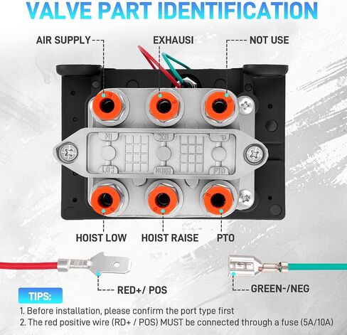 AV295 PTO صمام التحكم في نقل الهواء للرافعة مع التشغيل التلقائي والدفع للتوصيل، صمام خلع الطاقة متوافق مع سلسلة K90، للنظام الهيدروليكي لشاحنة قلابة، يستبدل # 328388-79X، 329358X in Kuwait