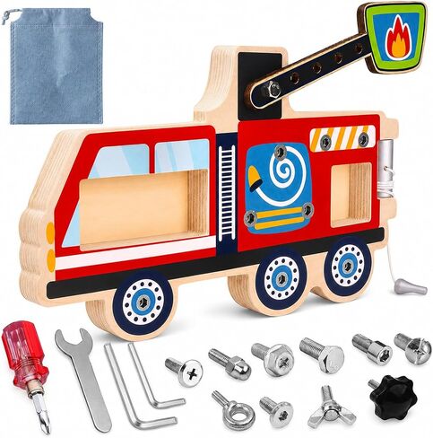 Montessori Toys Building Building Set Screpicdriver Set - STEM Educational Travel Towns For Toddlers3 4 5 6 7 8 ، DIY Emergency Muals Fire Truck in Kuwait