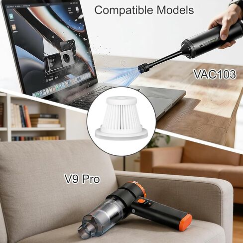 4 عبوات من فلاتر استبدال الفراغ المحمولة - خراطيش فلتر عالية الكفاءة متوافقة مع خزان الصوت VAC103 in Kuwait
