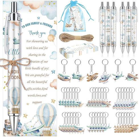 145 Pieces Sun Baby Shower Favors for Guest Here Comes the Son Ballpoint Pens and Keychains Gifts Bulk Retractable Baby Shower Pens Gender Reveal Thank You Cards Souvenirs Prizes in Saudi Arabia