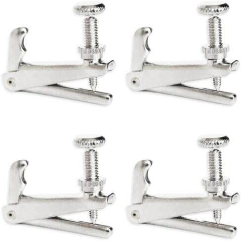4Pcs Violin Fine Tuners – Precision String Adjusters for 3/4 4/4 Violin, Easy-to-Install Metal Tuner Set with Anti-Rust Screws, Complete Replacement for Acoustic Violin Accessories (Black) in Kuwait