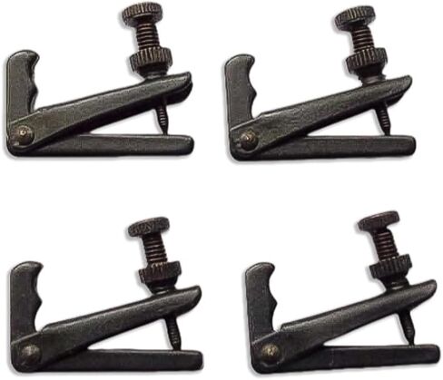 4Pcs Violin Fine Tuners – Precision String Adjusters for 3/4 4/4 Violin, Easy-to-Install Metal Tuner Set with Anti-Rust Screws, Complete Replacement for Acoustic Violin Accessories (Black) in Kuwait