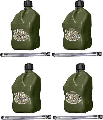VP Racing 3842-CA 5.5 Gallon Square Motorsport Jug, Camo w/ 14' Standard Hose (4 Pack). Features A Close-Trimmed Cap and Neck For Tighter Seal. in Kuwait