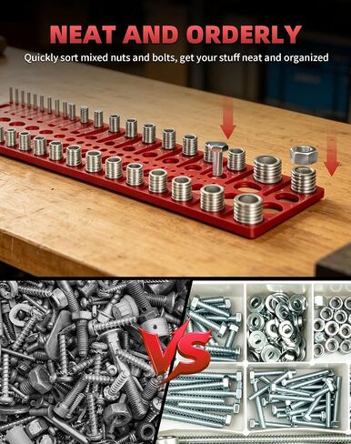 66 Thread Checker, VEXTHYX 22 standard/sae & 18 metric nut and bolt thread measuring tool with 26 drill bit gauges, wall-mountable bolt size identifier finder with Inch & CM ruler for Mechanics Repair in Saudi Arabia