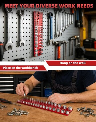 66 Thread Checker, VEXTHYX 22 standard/sae & 18 metric nut and bolt thread measuring tool with 26 drill bit gauges, wall-mountable bolt size identifier finder with Inch & CM ruler for Mechanics Repair in Saudi Arabia