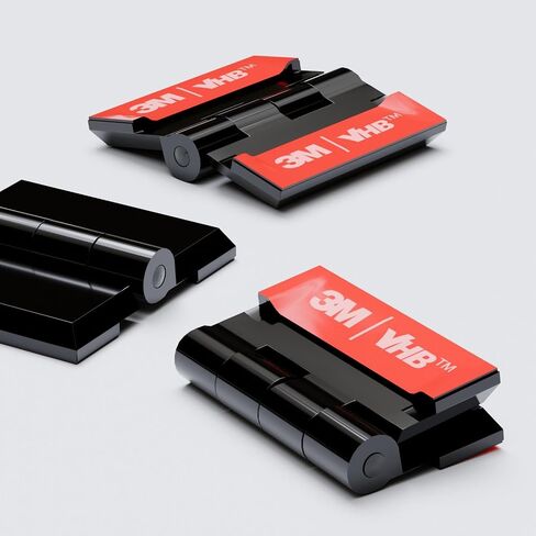 10x Black Acrylic Piano Hinges 32mm - Self-Adhesive, No Glue Required, Black Plastic (1 17/64 in) in Kuwait