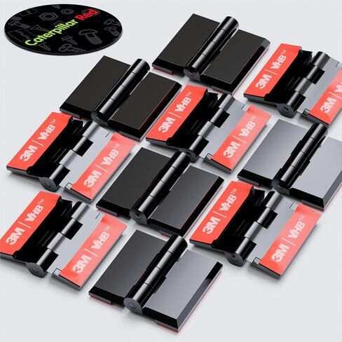 10x Black Acrylic Piano Hinges 32mm - Self-Adhesive, No Glue Required, Black Plastic (1 17/64 in) in Kuwait