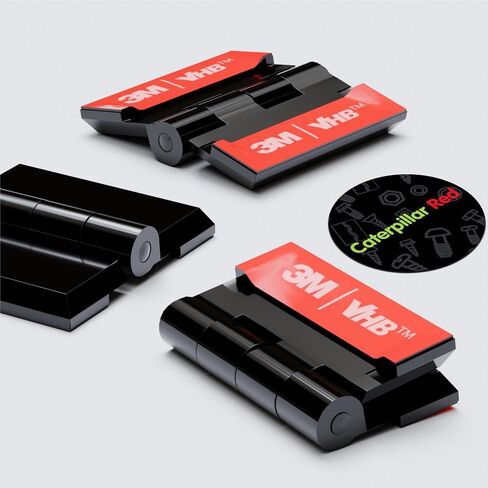 10x Black Acrylic Piano Hinges 32mm - Self-Adhesive, No Glue Required, Black Plastic (1 17/64 in) in Kuwait