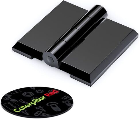 10x Black Acrylic Piano Hinges 32mm - Self-Adhesive, No Glue Required, Black Plastic (1 17/64 in) in Kuwait