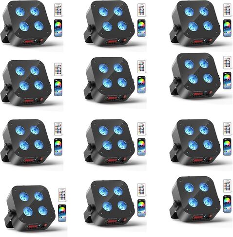 Mini Rechargeable Par Lights, 4 * 18W RGBWA UV 6 in 1 Battery Powered Upights, APP & Wireless DMX Control Stage Lights, Uplighting for Wedding Birthday Party Festival in Saudi Arabia