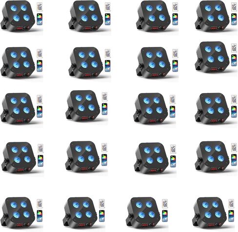 Mini Rechargeable Par Lights, 4 * 18W RGBWA UV 6 in 1 Battery Powered Upights, APP & Wireless DMX Control Stage Lights, Uplighting for Wedding Birthday Party Festival in Saudi Arabia