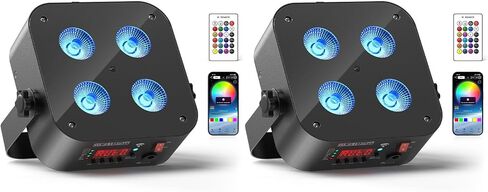 Mini Rechargeable Par Lights, 4 * 18W RGBWA UV 6 in 1 Battery Powered Upights, APP & Wireless DMX Control Stage Lights, Uplighting for Wedding Birthday Party Festival in Saudi Arabia