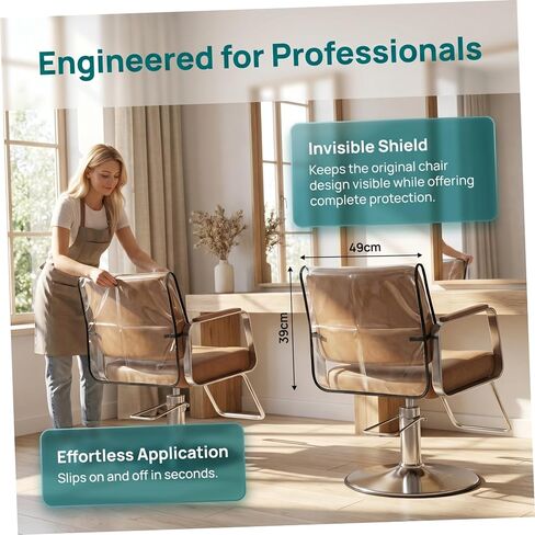 VOSAREA Hairdresser Chair Backrest Cover Waterproof Plastic Salon Chair Protector Universal Fit for Barbershop Spa, in Saudi Arabia