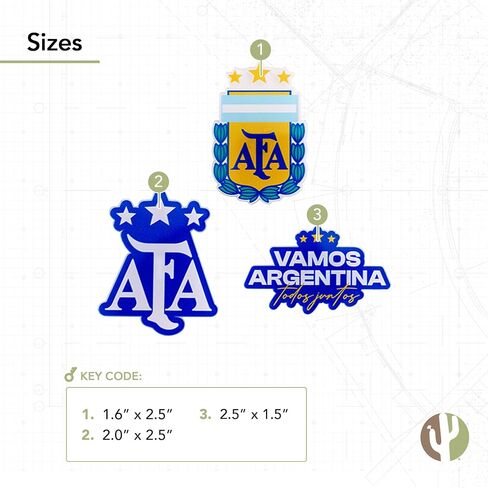 Desert Cactus Argentine Football Association Acrylic Magnet 3 Pack AFA Argentina Albiceleste Soccer Futbol Officially Licensed (Magnet Set A) in Kuwait