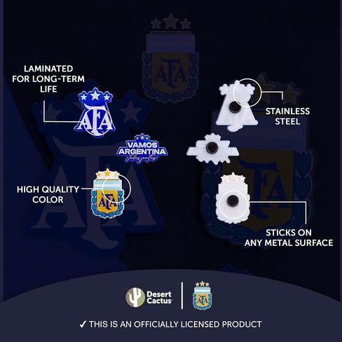 Desert Cactus Argentine Football Association Acrylic Magnet 3 Pack AFA Argentina Albiceleste Soccer Futbol Officially Licensed (Magnet Set A) in Kuwait