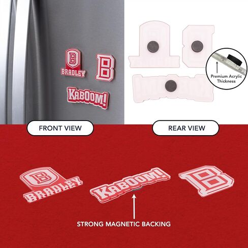 Desert Cactus Bradley University Acrylic Magnet 3 Pack BU Braves Decorative Design Officially Licensed (Magnet Set A) in Kuwait