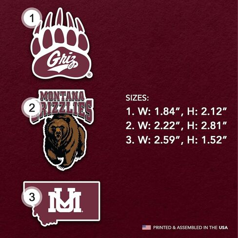 Desert Cactus University of Montana Acrylic Magnet 3 Pack UM Grizzlies Decorative Design Officially Licensed (Magnet Set A) in Kuwait