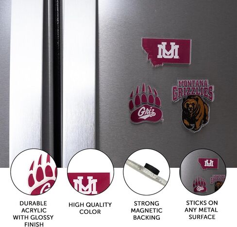 Desert Cactus University of Montana Acrylic Magnet 3 Pack UM Grizzlies Decorative Design Officially Licensed (Magnet Set A) in Kuwait