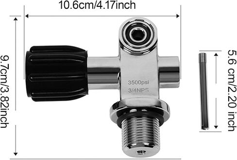 3/4" NPS 3500 PSI Scuba Diving Cylinder Replacement Valve 10.6 X 9.7cm in Kuwait
