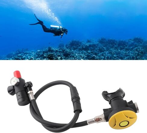 Diving Valve, S400 Breathing Regulator, Alloy Aluminum Constant Pressure Air Control for Snorkeler Scuba Diver Oxygen Cylinder Safe Underwater Dive Accessory in Kuwait