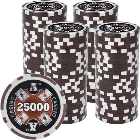 رقائق بوكر Ace Casino سعة 14 جرامًا (100 حزمة) مجموعة مركبة من الطين الثقيل - رقائق كازينو كبيرة مع فئات تكساس هولدم والبلاك جاك - ملحقات ألعاب الرهان in Kuwait