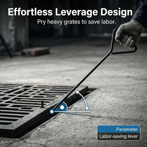 QWORK Manhole Hook 2 Pack، 31 بوصة (80 سم) رافع غطاء فتحة على شكل حرف J مع رأس هزاز، خطاف رفع فولاذي متين للخدمة الشاقة لشبكات تصريف العواصف، وأغطية خزان الصرف الصحي in Kuwait