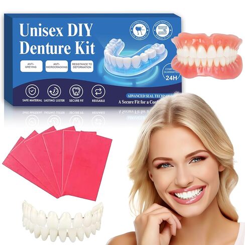 Smile Confidence Cosmetic Teeth Covers - Natural Look Snap-On Veneers for Men & Women, DIY Comfort Fit Upper & Lower Dental Aesthetic Set in Kuwait