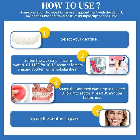 Smile Confidence Cosmetic Teeth Covers - Natural Look Snap-On Veneers for Men & Women, DIY Comfort Fit Upper & Lower Dental Aesthetic Set in Kuwait