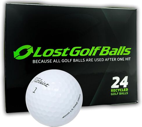 كرات جولف LostGolfBalls المستخدمة Titleist Pro V1 2023 (24 حزمة) - بالقرب من كرات الجولف المعاد تدويرها بالنعناع - إطلاق عالي والتحكم في الدوران in Kuwait