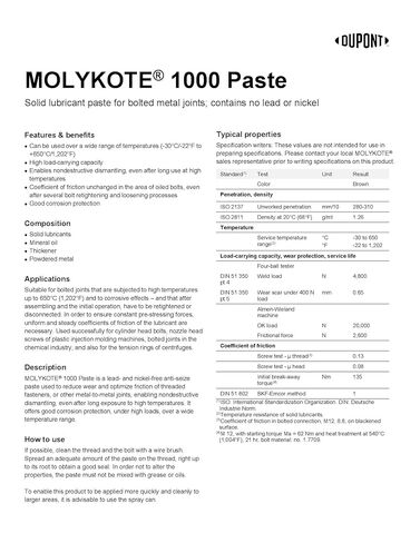 Dupont Molykote 1000 معجون مضاد للتشنج بدرجة حرارة عالية - 1 كجم in Kuwait