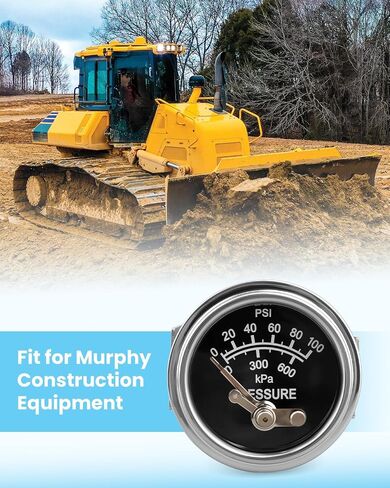 مقياس ضغط الزيت 100 رطل لكل بوصة مربعة 05703115 مناسب لمعدات البناء Murphy 20P-100 in Kuwait