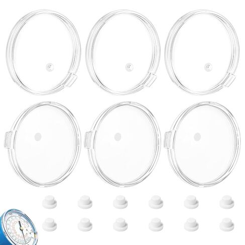 6 Pcs 49100 80mm Crystal Gauge Lens Compatible with Yellow Jacket | Also Compatible with II Manifolds, Smooth Flat Surface, Durable – Replacement Lens Clearly Displays Gauge Readings in Kuwait