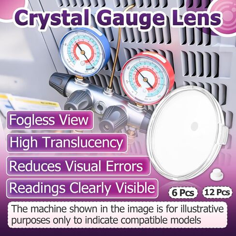 6 Pcs 49100 80mm Crystal Gauge Lens Compatible with Yellow Jacket | Also Compatible with II Manifolds, Smooth Flat Surface, Durable – Replacement Lens Clearly Displays Gauge Readings in Kuwait