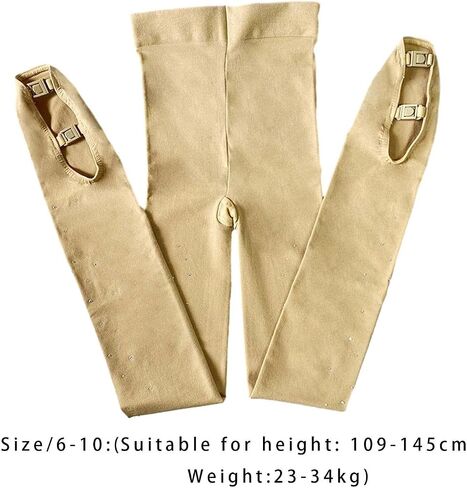 Ice Skating Tights Figure Skating Pantyhose Buckled Pants Shoe Covered Long Skate Tights Leggings for Performances Gymnastics, Size 6 to 10 in Kuwait