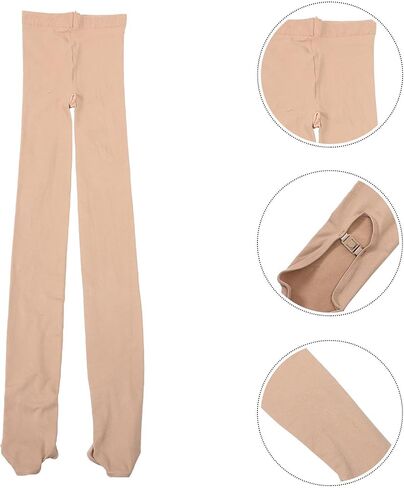 Khaki Thickened Chinlon Ice Skating Tights for Women with Two Plastic Buckles, Warming Stockings that Help, Easy to Put and Take, for Ice Events and Skiing Lessons in Kuwait