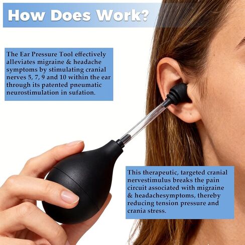 Ear Pressure Relief Device, Tinnitus Relief Device, Equipped with 3 Sizes of Earplugs, Relieves Tinnitus Caused by Airplanes and Reliever Tension by Balancing Inner Ear Pressure, Ideal for Flying in Kuwait