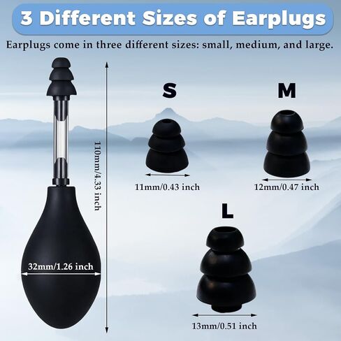 Ear Pressure Relief Device, Tinnitus Relief Device, Equipped with 3 Sizes of Earplugs, Relieves Tinnitus Caused by Airplanes and Reliever Tension by Balancing Inner Ear Pressure, Ideal for Flying in Kuwait