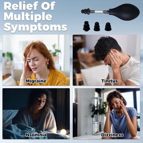 Ear Pressure Relief Device, Tinnitus Relief Device, Equipped with 3 Sizes of Earplugs, Relieves Tinnitus Caused by Airplanes and Reliever Tension by Balancing Inner Ear Pressure, Ideal for Flying in Kuwait