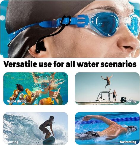 Reusable Silicone Swimming Ear Plugs with Anti-Loss Cord, Ear Plugs for Swimming Swim Shower Surfing Adult Prevent Water in Ear in Kuwait