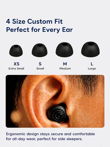 Ear Plugs for Sleeping 50dB Noise Cancelling Soft Silicone Reusable Earplugs for Snoring, Airplanes, Travel, Side Sleepers, Shooting 4 Ear Tips + Case in Kuwait