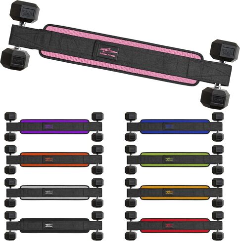 Hip Thrust Belt - Heavy duty, Comfortable, Adjustable Glute Trainer with Anti-Slip Pads. Ideal for Home Workouts with Dumbbells, Kettlebells, Plates. Extra Padding for Gym and Home Fitness hold up to 600 lbs - Baby Pink in Kuwait