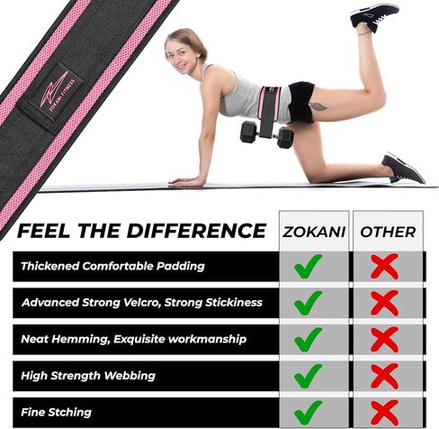 Hip Thrust Belt - Heavy duty, Comfortable, Adjustable Glute Trainer with Anti-Slip Pads. Ideal for Home Workouts with Dumbbells, Kettlebells, Plates. Extra Padding for Gym and Home Fitness hold up to 600 lbs - Baby Pink in Kuwait