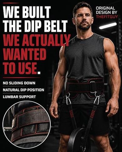 مجموعة THEFITGUY Ultimate Dip Belt وأشرطة الدمبل - لتحميل الألواح والدمبل والأثقال | ملاءمة آمنة، وزن أفقي، مصمم للانخفاضات الثقيلة والقرفصاء in Kuwait