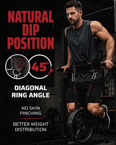 مجموعة THEFITGUY Ultimate Dip Belt وأشرطة الدمبل - لتحميل الألواح والدمبل والأثقال | ملاءمة آمنة، وزن أفقي، مصمم للانخفاضات الثقيلة والقرفصاء in Kuwait
