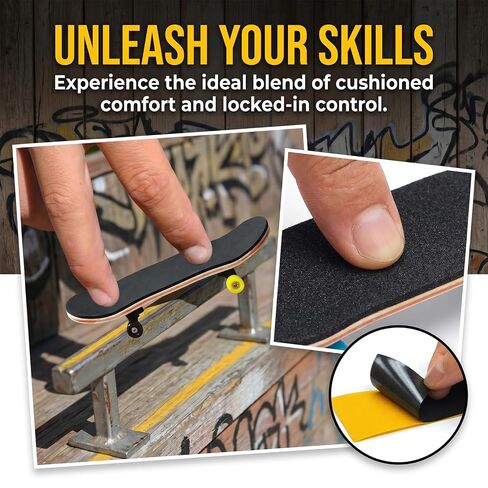 Fingerboard Grip Tape, 30 PCS Foam Grip Tape for Fingerboards, Self-Adhesive Non-Slip Grip for Mini Finger Skateboard Decks, Easy-to-Trim Foam Replacement Tape, Black in Kuwait