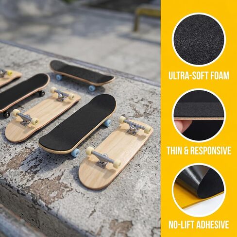 Fingerboard Grip Tape, 30 PCS Foam Grip Tape for Fingerboards, Self-Adhesive Non-Slip Grip for Mini Finger Skateboard Decks, Easy-to-Trim Foam Replacement Tape, Black in Kuwait