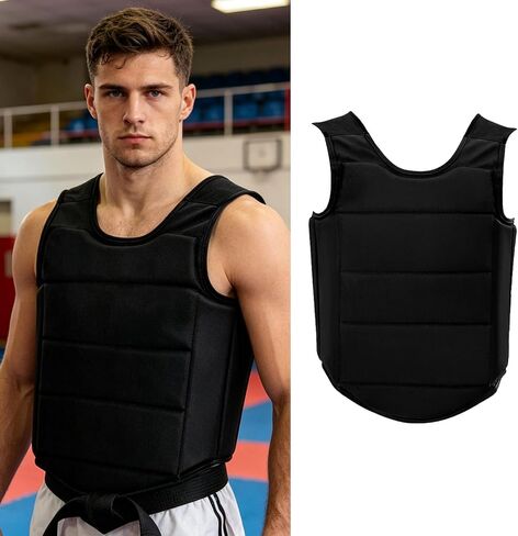 Karate Chest Guard Adjustable Kickboxing Upper Body Ribs Protectors for Adult Sparring Training Heavy Punching Boxing Chest Protector Adult in Kuwait