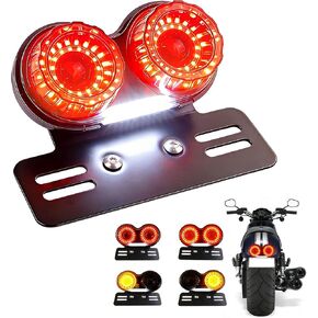 Anki HappiGo ترقية 90LEDs مصباح خلفي للدراجات النارية مع الفرامل وإشارة الانعطاف وإضاءة لوحة الترخيص، مصباح إيقاف فرامل الدراجة النارية المتكامل لدراجة Harly Motorbike Street Bike Cruiser Chopper (أسود) in Kuwait
