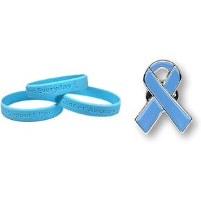 "I Support Prostate Cancer Awareness Everyday" - 100% Medical Grade Silicone Bracelet - Plus 1 Enamel Pin in Kuwait
