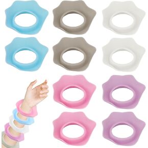 Silicone Face Wash Wristbands 10 Pack Multicolor | Water-Resistant Non-Slip Quick-Dry Elastic Spa Cuffs, Drip-Blocking Wrist Bands for Makeup Removal, Yoga, Running in Saudi Arabia